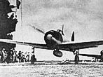 An Japanese Mitsubishi Zero A6M 2 Reisen carrier-based long-range fighter (Zeke)
is leaving for Pearl Harbor, December 7th 1941.
